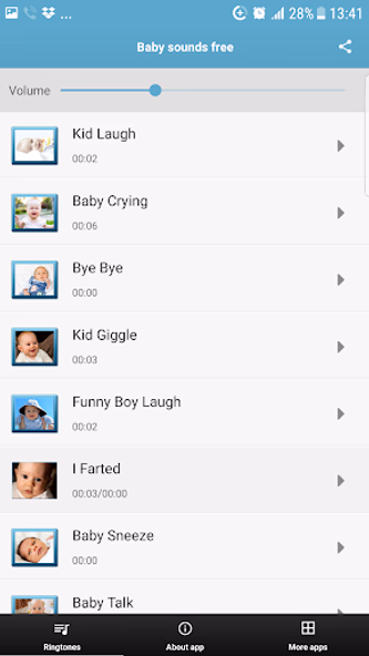 Baby Sounds Ringtones Screenshot 1 - AppWisp.com Baby Sounds Ringtones Screenshot 1 - AppWisp.com