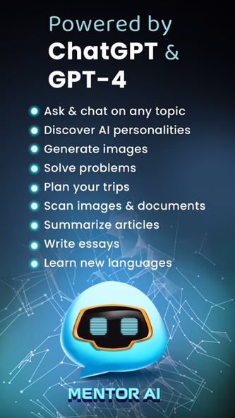 Mentor AI - Ask Chatbot & Art Screenshot 1 - AppWisp.com Mentor AI - Ask Chatbot & Art Screenshot 1 - AppWisp.com