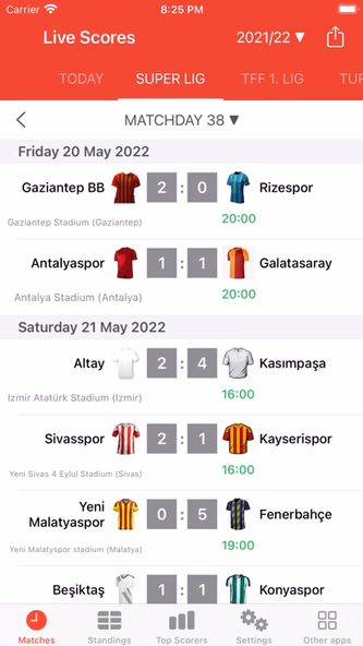 Live Scores for Super Lig App Screenshot 1 - AppWisp.com Live Scores for Super Lig App Screenshot 1 - AppWisp.com