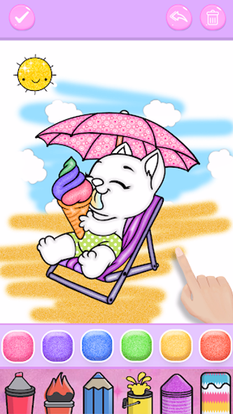Cute Kitty Coloring Glitter Screenshot 1 - AppWisp.com
