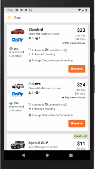 CarRentals.com: Rental Car App Screenshot 1 - AppWisp.com CarRentals.com: Rental Car App Screenshot 1 - AppWisp.com