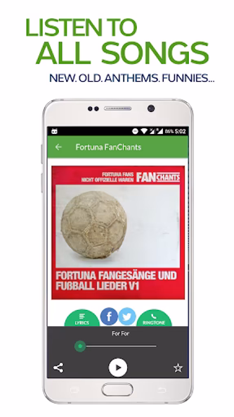 FanChants: Dusseldorf Fans Son Screenshot 2 - AppWisp.com FanChants: Dusseldorf Fans Son Screenshot 2 - AppWisp.com