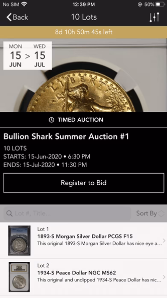 Bullion Shark Auctions Screenshot 2 - AppWisp.com Bullion Shark Auctions Screenshot 2 - AppWisp.com