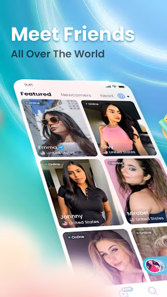 KissLive: Video Chat, Flirt Screenshot 1 - AppWisp.com KissLive: Video Chat, Flirt Screenshot 1 - AppWisp.com