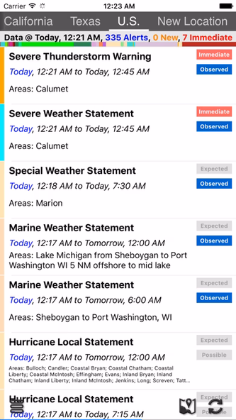 Weather Watches, Warnings and Advisories Screenshot 2 - AppWisp.com Weather Watches, Warnings and Advisories Screenshot 2 - AppWisp.com