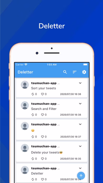 Deletter ~Delete Your Tweets~ Screenshot 1 - AppWisp.com Deletter ~Delete Your Tweets~ Screenshot 1 - AppWisp.com