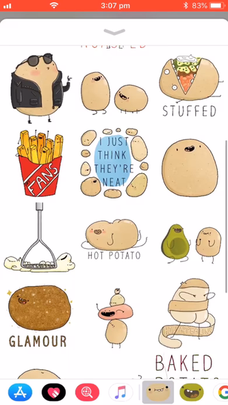 Potato Sticker Pack Screenshot 3 - AppWisp.com Potato Sticker Pack Screenshot 3 - AppWisp.com