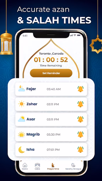 Qibla finder: Azan Prayer time Screenshot 3 - AppWisp.com Qibla finder: Azan Prayer time Screenshot 3 - AppWisp.com