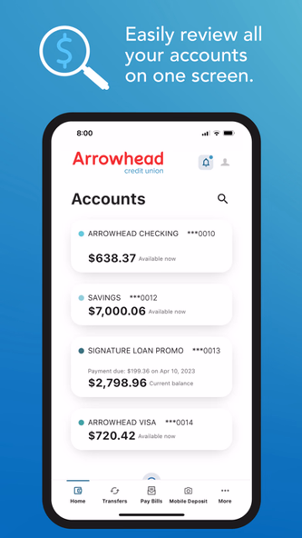 Arrowhead Mobile Banking Screenshot 3 - AppWisp.com Arrowhead Mobile Banking Screenshot 3 - AppWisp.com