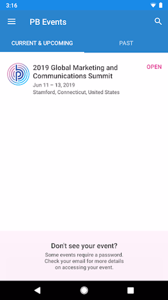 Pitney Bowes Global Events Screenshot 1 - AppWisp.com Pitney Bowes Global Events Screenshot 1 - AppWisp.com