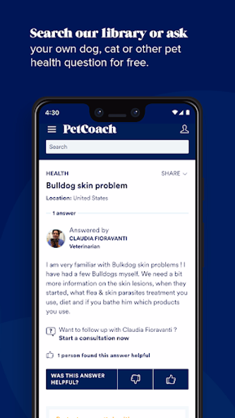 PetCoach Ask a vet online 24/7 Screenshot 2 - AppWisp.com PetCoach Ask a vet online 24/7 Screenshot 2 - AppWisp.com