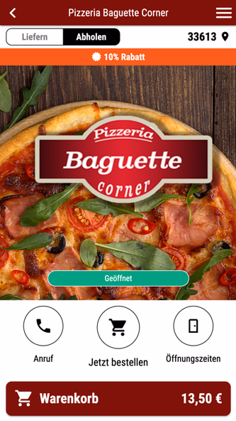 Pizzeria Baguette Corner Screenshot 1 - AppWisp.com Pizzeria Baguette Corner Screenshot 1 - AppWisp.com