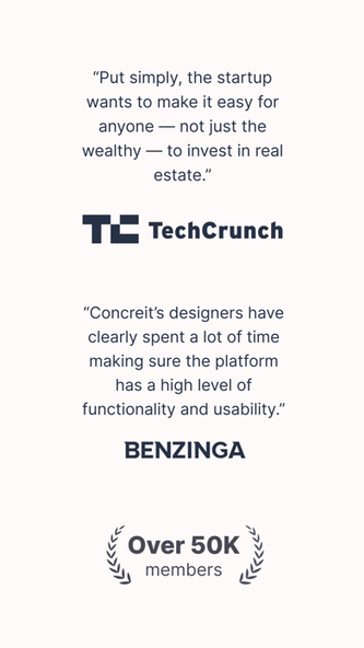 Concreit Real Estate Investing Screenshot 1 - AppWisp.com Concreit Real Estate Investing Screenshot 1 - AppWisp.com