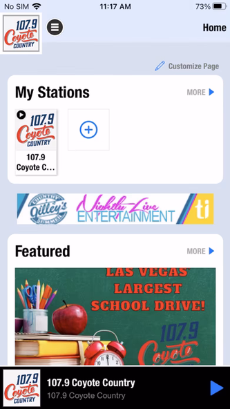 107.9 Coyote Country Screenshot 1 - AppWisp.com 107.9 Coyote Country Screenshot 1 - AppWisp.com