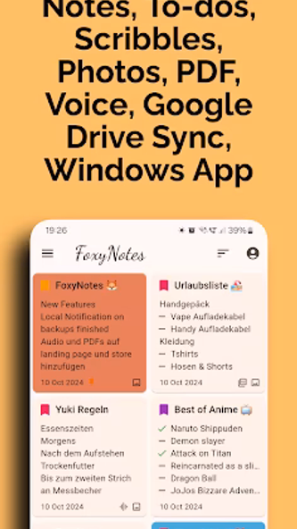 FoxyNotes: Notes, Lists, To do Screenshot 1 - AppWisp.com FoxyNotes: Notes, Lists, To do Screenshot 1 - AppWisp.com
