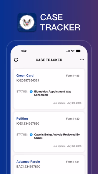 Case Tracker for USCIS Cases Screenshot 1 - AppWisp.com Case Tracker for USCIS Cases Screenshot 1 - AppWisp.com