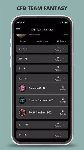 CFB Fantasy Screenshot 3 - AppWisp.com CFB Fantasy Screenshot 3 - AppWisp.com