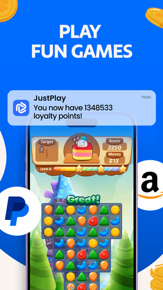 JustPlay: Earn Loyalty Rewards Screenshot 2 - AppWisp.com JustPlay: Earn Loyalty Rewards Screenshot 2 - AppWisp.com