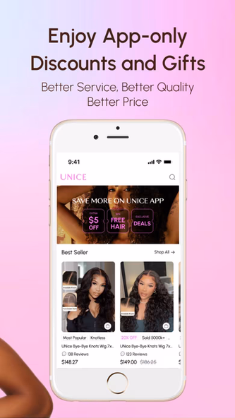 UNice: Wigs & Hair Bundles Screenshot 4 - AppWisp.com