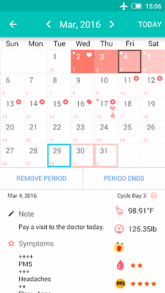 Period Tracker - My Calendar Screenshot 2 - AppWisp.com Period Tracker - My Calendar Screenshot 2 - AppWisp.com