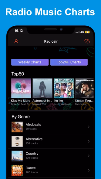 Radioair - Radio Music Charts Screenshot 1 - AppWisp.com Radioair - Radio Music Charts Screenshot 1 - AppWisp.com