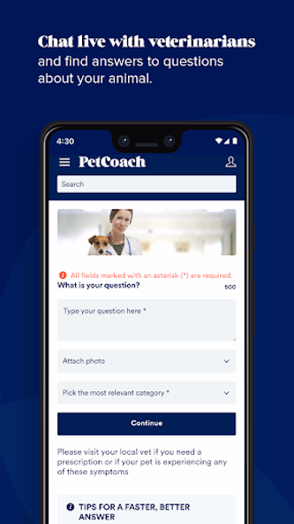 PetCoach Ask a vet online 24/7 Screenshot 1 - AppWisp.com PetCoach Ask a vet online 24/7 Screenshot 1 - AppWisp.com