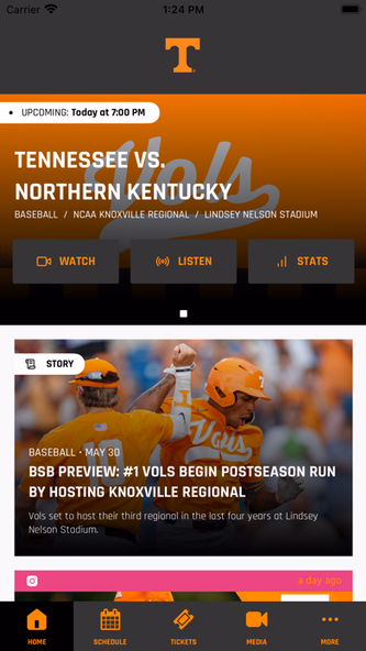 Tennessee Athletics Screenshot 1 - AppWisp.com Tennessee Athletics Screenshot 1 - AppWisp.com