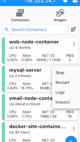 Docker Management Lite Screenshot 1 - AppWisp.com Docker Management Lite Screenshot 1 - AppWisp.com