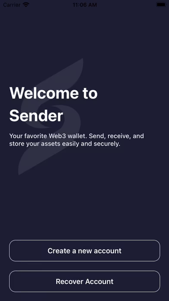 Sender: Blockchain Wallet Screenshot 1 - AppWisp.com