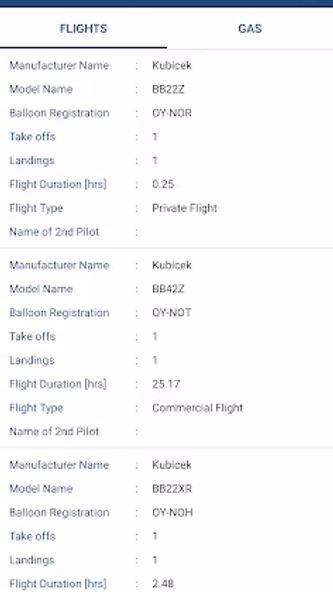 EASA Balloon Logbook Screenshot 3 - AppWisp.com EASA Balloon Logbook Screenshot 3 - AppWisp.com
