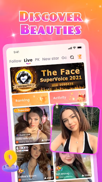 Tikko-Live Stream, Video Chat Screenshot 1 - AppWisp.com Tikko-Live Stream, Video Chat Screenshot 1 - AppWisp.com