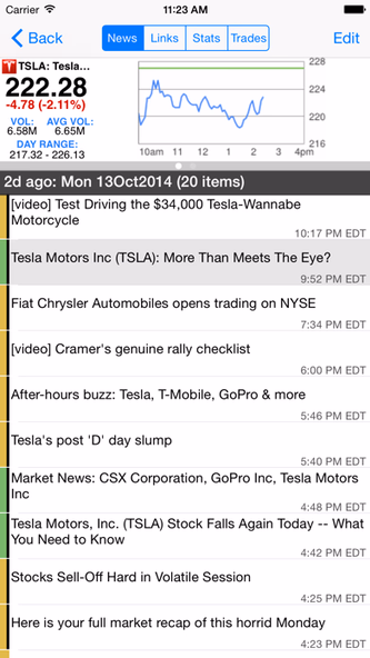 Stocks: Realtime Quotes Charts Screenshot 2 - AppWisp.com Stocks: Realtime Quotes Charts Screenshot 2 - AppWisp.com
