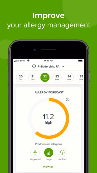 Allergy Plus by Pollen.com Screenshot 1 - AppWisp.com Allergy Plus by Pollen.com Screenshot 1 - AppWisp.com