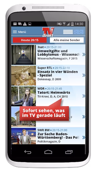 TVdirekt – Fernsehprogramm Screenshot 1 - AppWisp.com TVdirekt – Fernsehprogramm Screenshot 1 - AppWisp.com