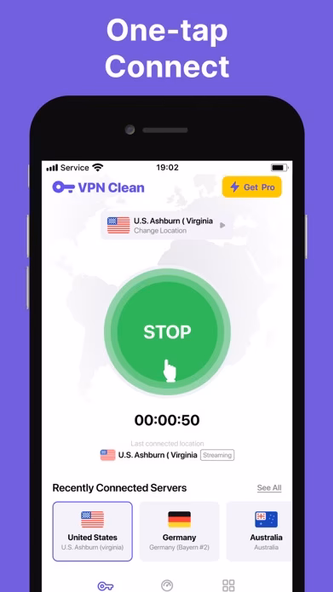 VPN Clean - Secure Fast Proxy Screenshot 1 - AppWisp.com VPN Clean - Secure Fast Proxy Screenshot 1 - AppWisp.com