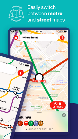 Barcelona Metro Map & Routing Screenshot 2 - AppWisp.com Barcelona Metro Map & Routing Screenshot 2 - AppWisp.com
