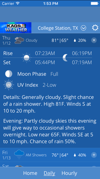 KAGS HD Weather Screenshot 2 - AppWisp.com KAGS HD Weather Screenshot 2 - AppWisp.com