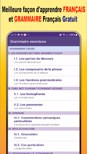 Grammaire Français + Exercices Screenshot 1 - AppWisp.com Grammaire Français + Exercices Screenshot 1 - AppWisp.com