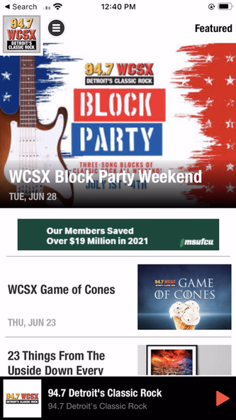 94.7 WCSX Screenshot 2 - AppWisp.com 94.7 WCSX Screenshot 2 - AppWisp.com