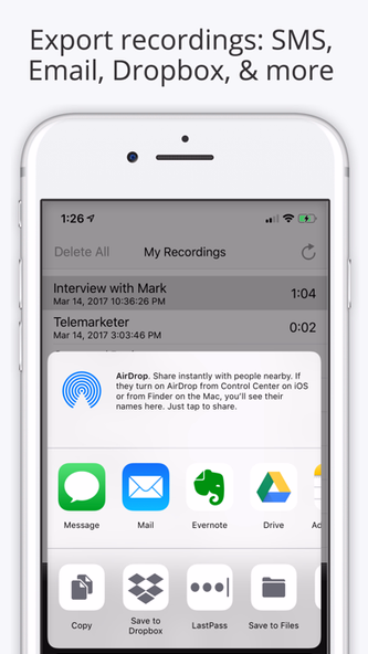 Call Recorder Lite for iPhone Screenshot 2 - AppWisp.com Call Recorder Lite for iPhone Screenshot 2 - AppWisp.com