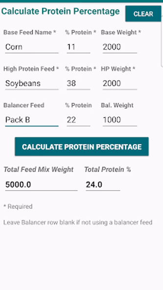 Farm Feed Protein Mix Calc Pro Screenshot 4 - AppWisp.com Farm Feed Protein Mix Calc Pro Screenshot 4 - AppWisp.com