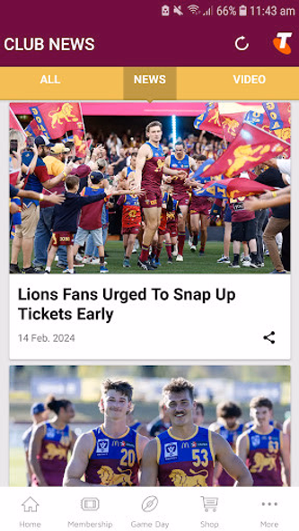 Brisbane Lions Official App Screenshot 2 - AppWisp.com Brisbane Lions Official App Screenshot 2 - AppWisp.com