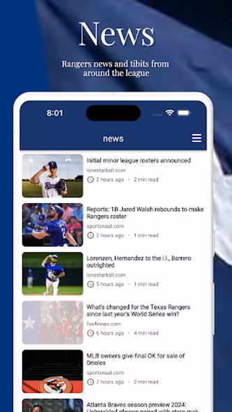 Texas Baseball - Rangers Screenshot 1 - AppWisp.com Texas Baseball - Rangers Screenshot 1 - AppWisp.com