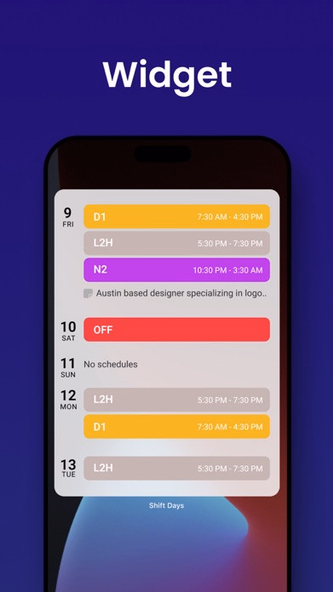 Shift Days: Work Hour Calendar Screenshot 4 - AppWisp.com