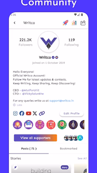 Writco: Writing Community App Screenshot 3 - AppWisp.com Writco: Writing Community App Screenshot 3 - AppWisp.com