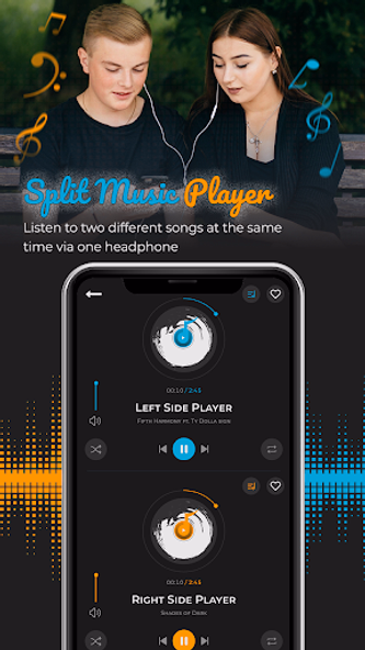 Split Music Player: Dual Audio Screenshot 1 - AppWisp.com Split Music Player: Dual Audio Screenshot 1 - AppWisp.com