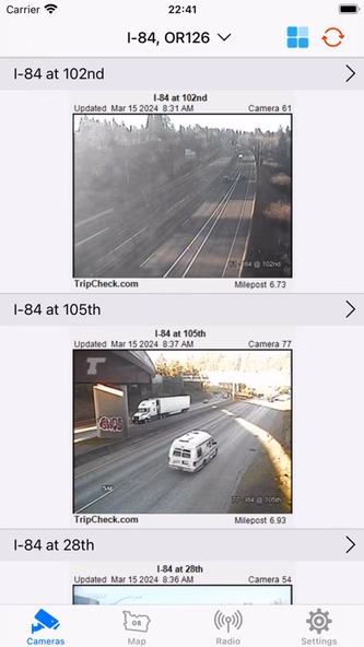 Oregon Road and Traffic Cams Screenshot 4 - AppWisp.com Oregon Road and Traffic Cams Screenshot 4 - AppWisp.com