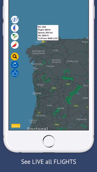 Spain Flight Radar Screenshot 3 - AppWisp.com Spain Flight Radar Screenshot 3 - AppWisp.com