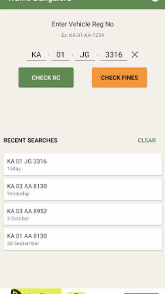Traffic Bangalore: Check Fines Screenshot 1 - AppWisp.com Traffic Bangalore: Check Fines Screenshot 1 - AppWisp.com