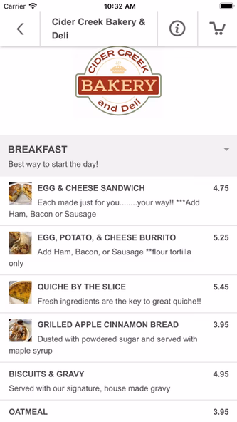 Cider Creek Bakery & Deli Screenshot 3 - AppWisp.com Cider Creek Bakery & Deli Screenshot 3 - AppWisp.com